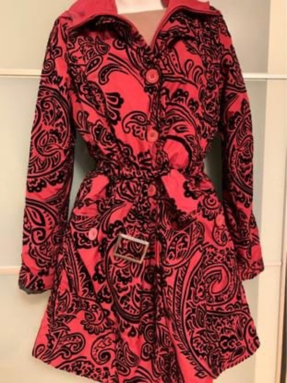 🍁 Desigual Red Coat – Stunning Fall/Spring Statement Piece 🍁